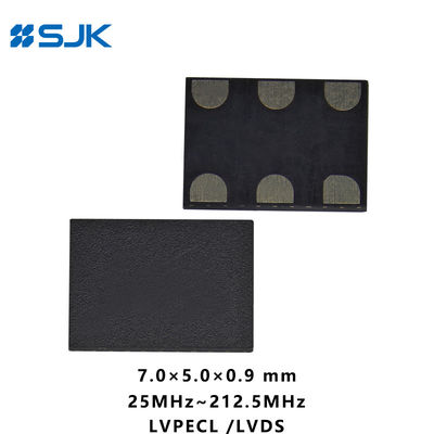 SMD 7050 Programmable MEMS LVPECL Oscillator With 6Pads Support 1-220MHz 2.25-3.63V